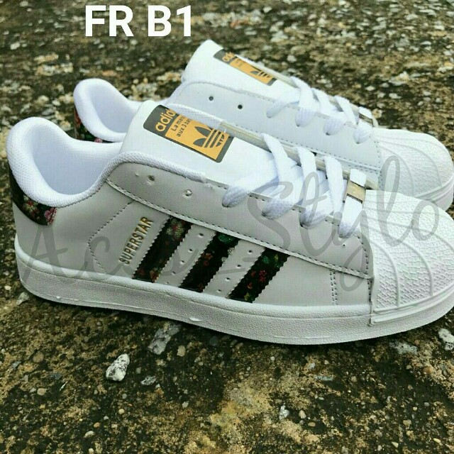 Adidas SuperStar Black Floral Women s Fashion Footwear Sneakers