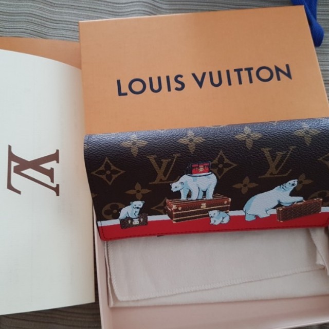 Louis Vuitton Limited Edition Monogram Canvas Polar Bear Sarah Wallet