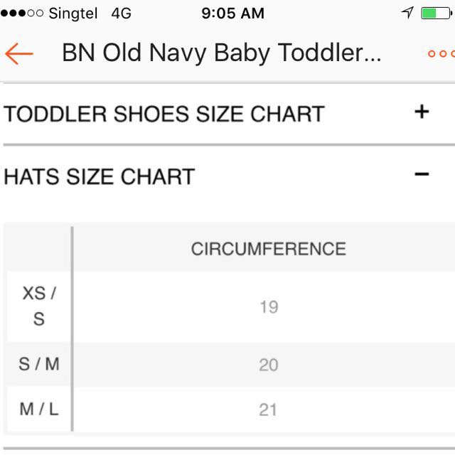 Old Navy Infant Shoe Size Chart