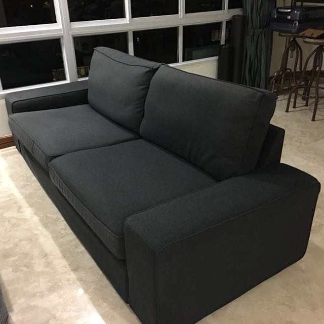 Ikea KIVIK dark blue sofa, Furniture & Home Living, Furniture, Sofas on