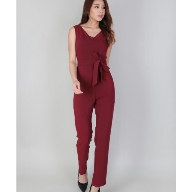 burgundy red jumpsuit