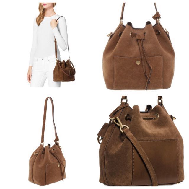 michael kors suede bucket bag