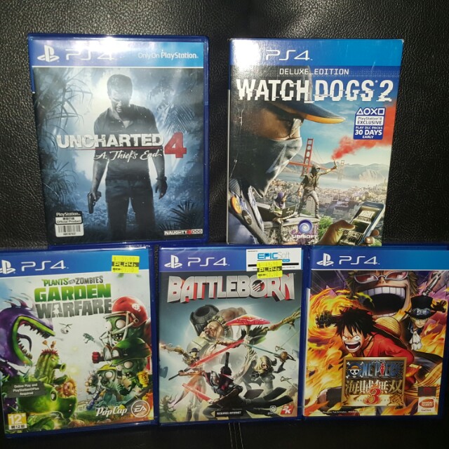 Ps4 Unchartered 4 Watch Dogs 2 Deluxe Edition Battleborn Watch Dogs 2 Deluxe Edition Battleborn