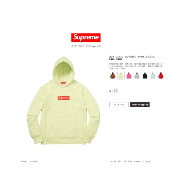 Supreme Box Logo Pale Lime Size M Men s Fashion Tops Sets