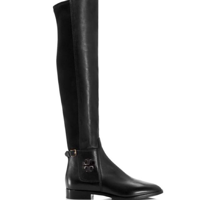 tory burch black over the knee boots
