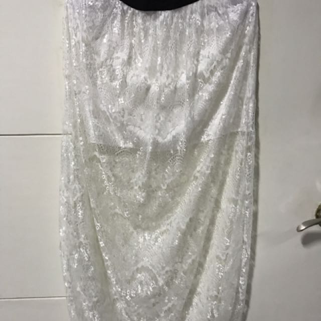 white lace type skirt (Category: Skirts) located in Mandaluyong City. Submitted by blakehip (Listing ID 142979860, Image 1). Description: .