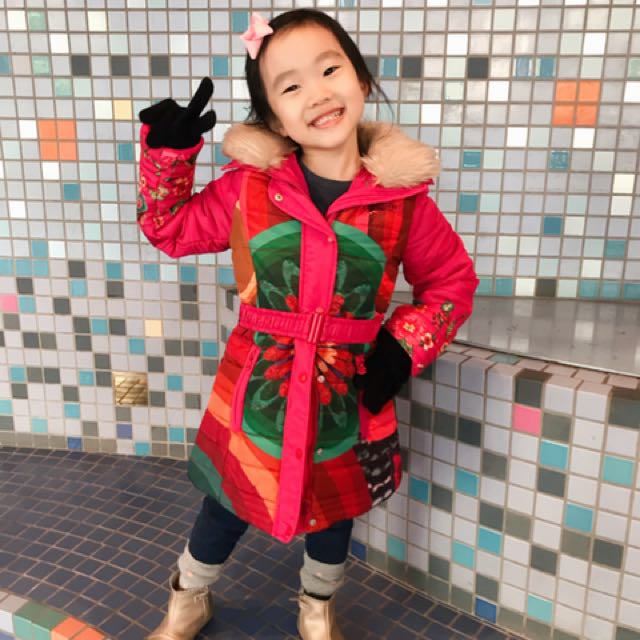 Winter Jacket (Category: Babies & Kids Fashion) located in Singapore. Submitted by maggiesee (Listing ID 143002186, Image 2). Description: A genuine Desigual winter jacket. Wore only for 1 trip... just returned from Tokyo... very pretty!! Love it so much but decided not to keep it due to space constraint & prefer to buy new ones as she will Grow up very fast..