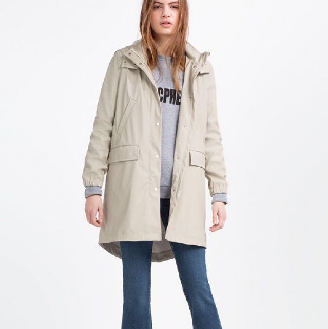 Zara TRF Raincoat with pockets, Women's 