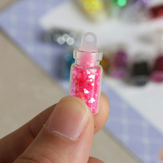 12pcs Set Women Nail Mini Bottle Glitter Powder Caviar Sequins