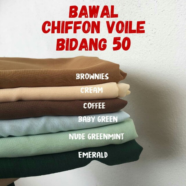 Bawal Chiffon Voile Bidang 50 Muslimah Fashion Scarves On Carousell
