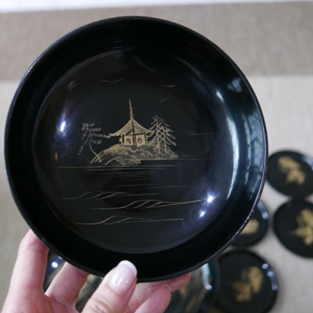 Beautifully Painted Plastic Bowls And Small Plates Home