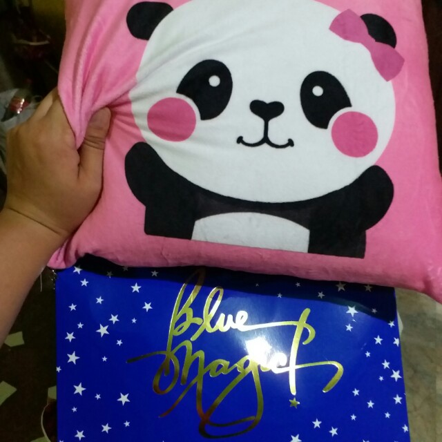 Panda pillow blue magic top