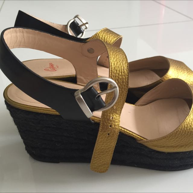 Castaner Yellow Gold Wedges Women s Fashion Footwear Wedges on
