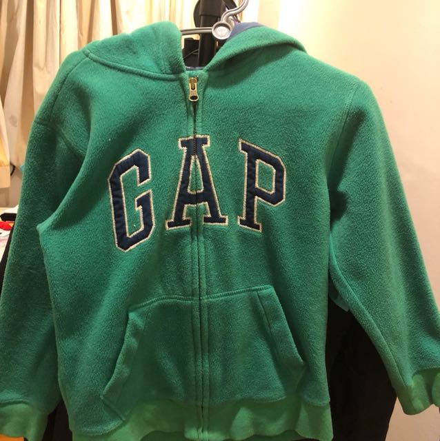GAP Kids fleece hoodie jacket green 