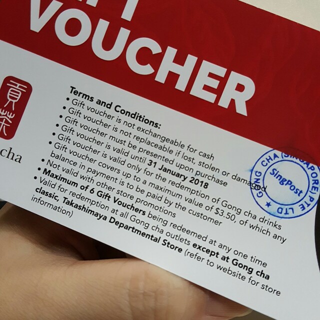 Gongcha Vouchers Entertainment Gift Cards Vouchers On Carousell