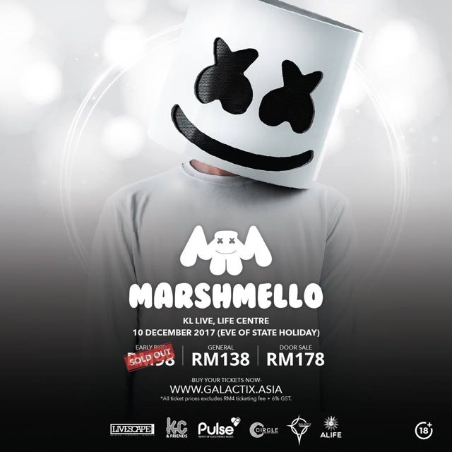 Marshmello concert tickets, Tickets & Vouchers, Event Tickets on Carousell