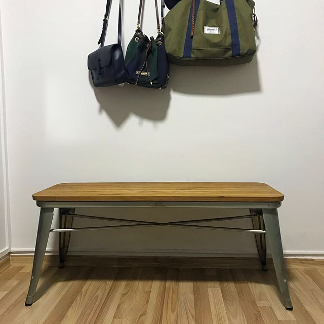 retro metal bench