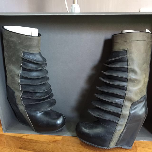 rick owens wedge boots
