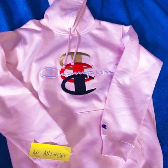 Supreme x champion stacked logo hoodie Men s Fashion Tops Sets
