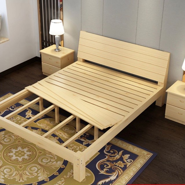 Raw Wood Queen Size Bed Frame, Furniture & Home Living, Furniture, Bed Frames & Mattresses on