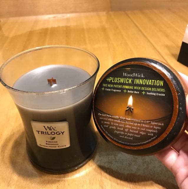 Woodwick Trilogy Candle Fireside Redwood Sandalwood Clove, Babies