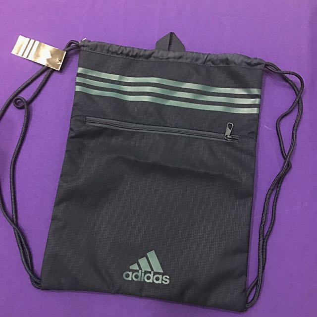 purple adidas drawstring bag