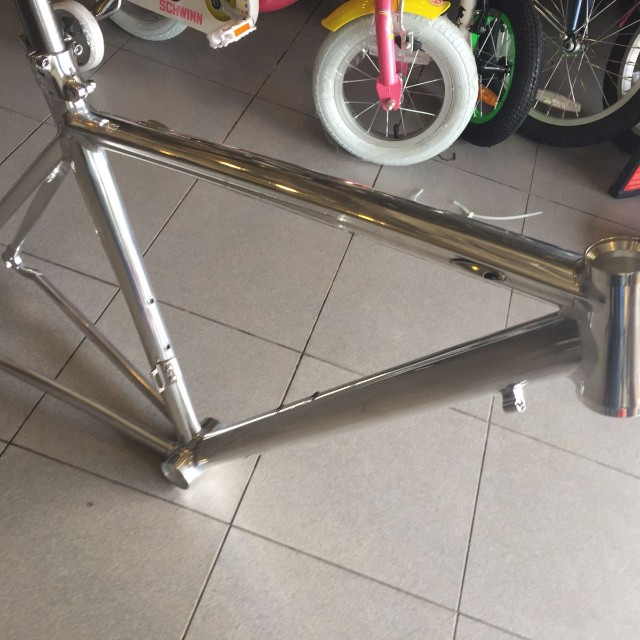 chrome bicycle frame