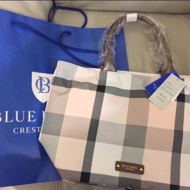 全新Burberry blue label 粉紅格仔手袋, 名牌, 手袋及銀包- Carousell