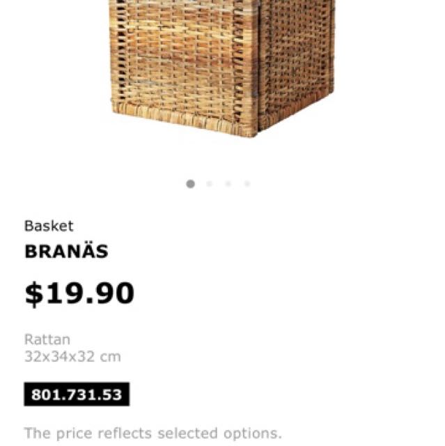 IKEA Branas Basket (for Kallax), Furniture & Home Living, Home Decor