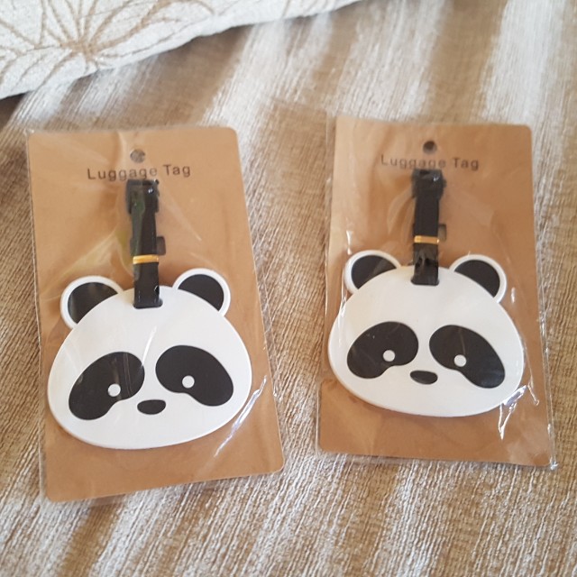 panda luggage tag