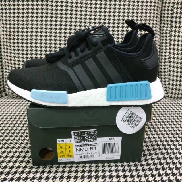 SALE UK5 EU38 Womens US6.5 Adidas NMD Black Icy Blue Women s