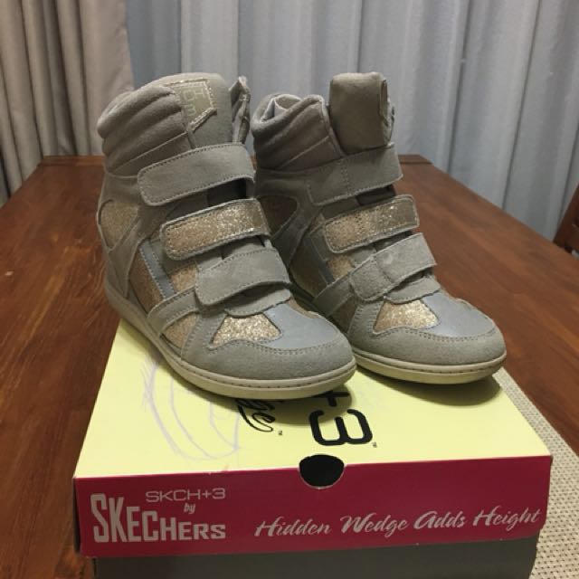 skechers high heel sneakers