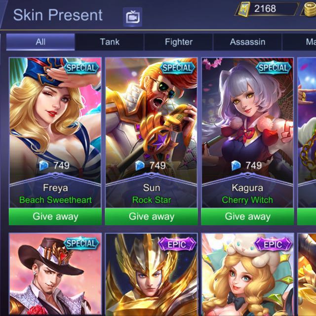 Skin Mobile Legend Murah Video Gaming Video Games On Carousell