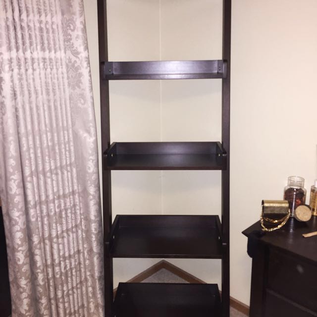Wooden Display Ladder Dark Mahogany Home Furniture Photo