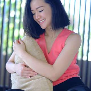 Baju Atasan Salmon-Peach Crop Top