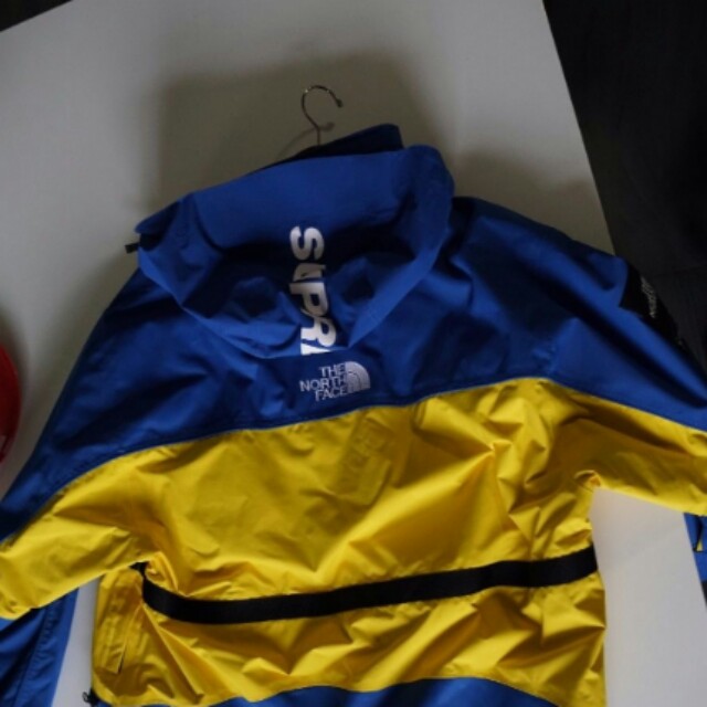 north face supreme blue and yellow jacket