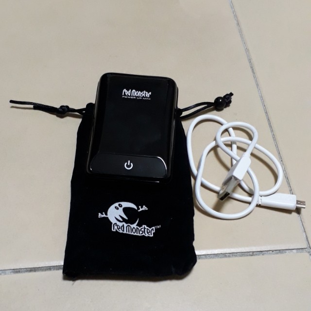 Red Monster Power up Mini Portable Charger (black), Mobile Phones