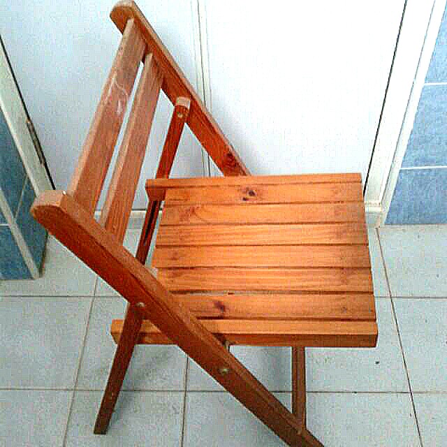 small wooden folding chair