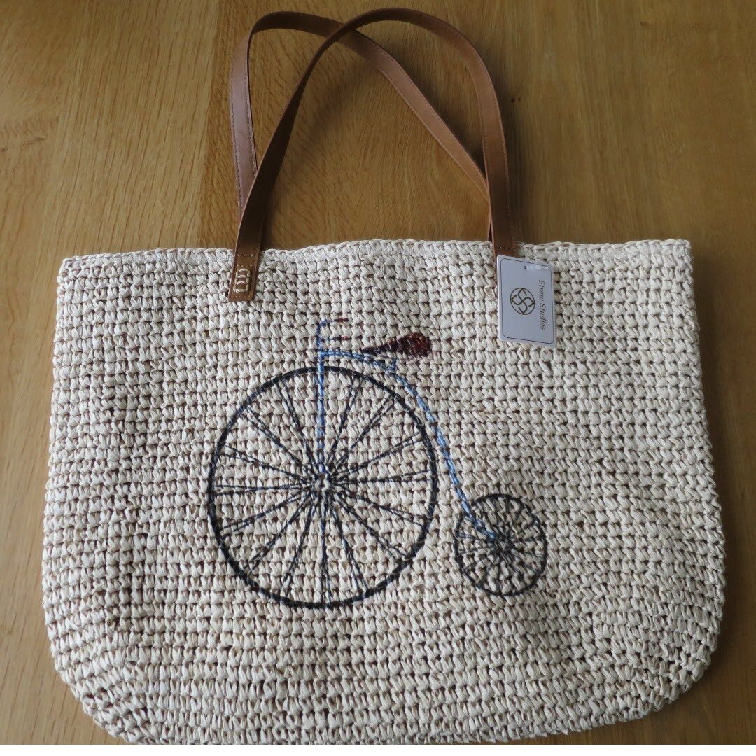 Straw studios beach bags clearance