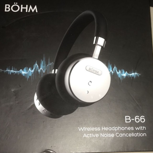 190 BOHM B66 Bluetooth Wireless Noise Cancelling Headphones with Inline Microphone Black Silver Audio Headphones Headsets on Carousell