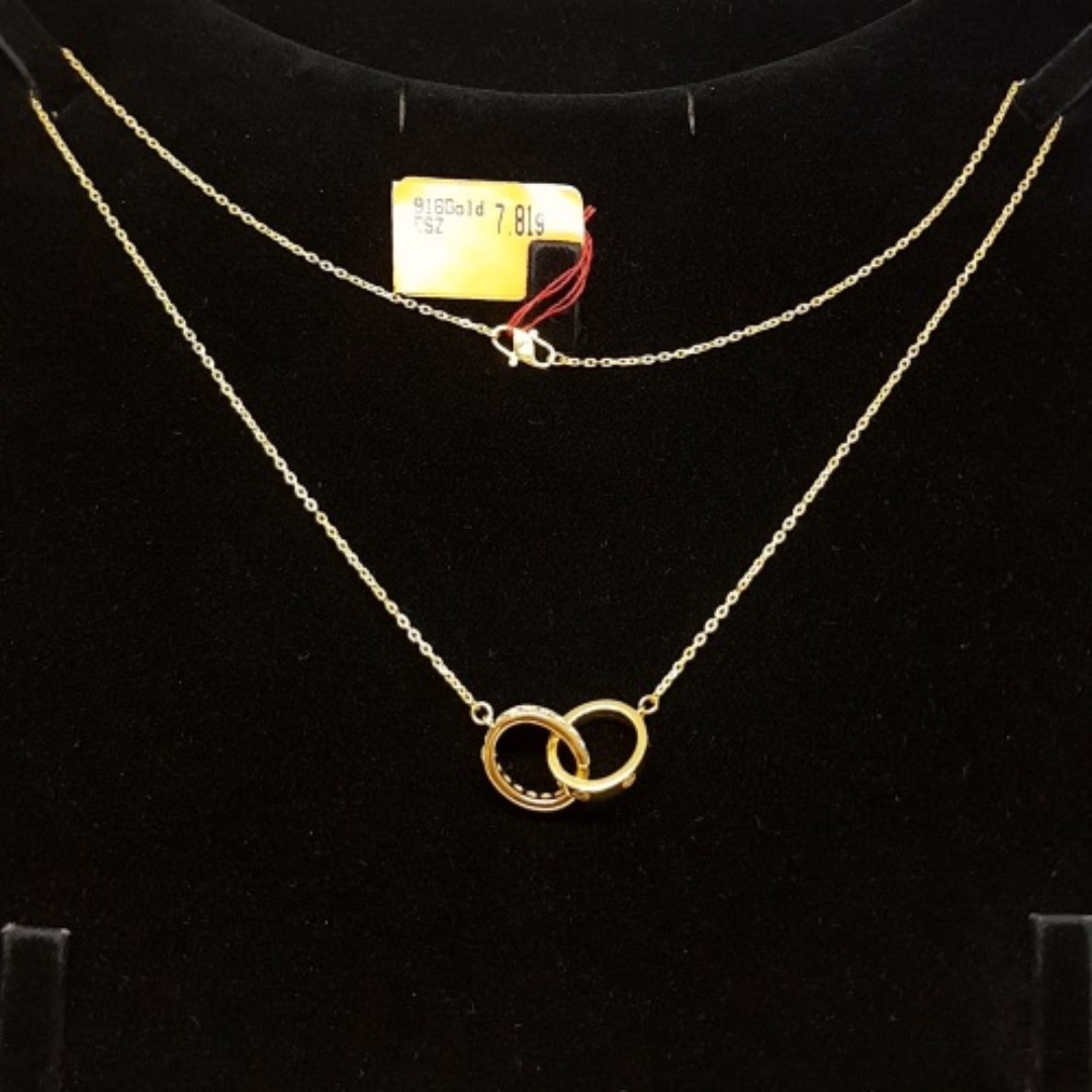 916 Gold Cartier Inspired Necklace with 