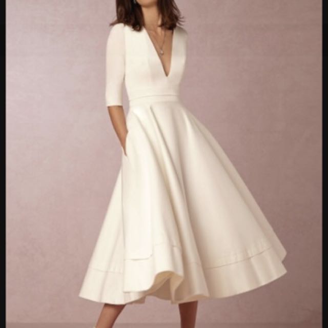 Midi party dress with sleeves clearance