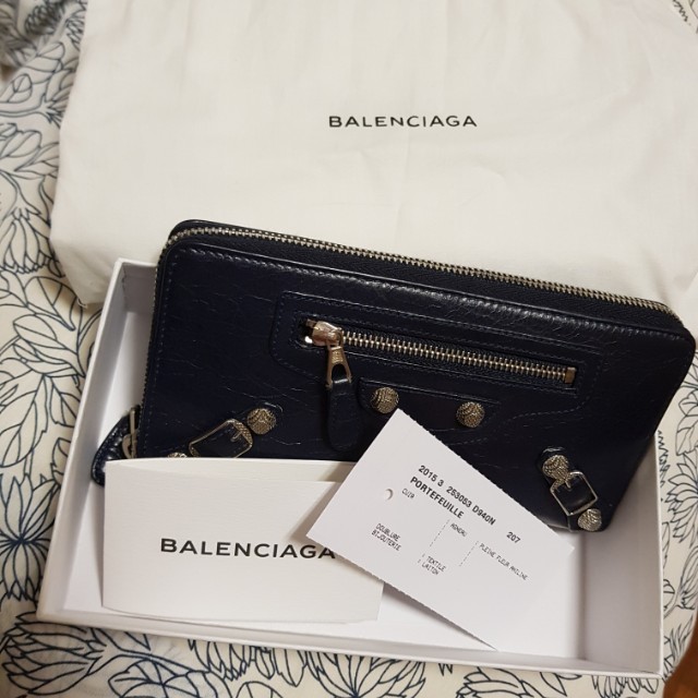 balenciaga classic zip around wallet