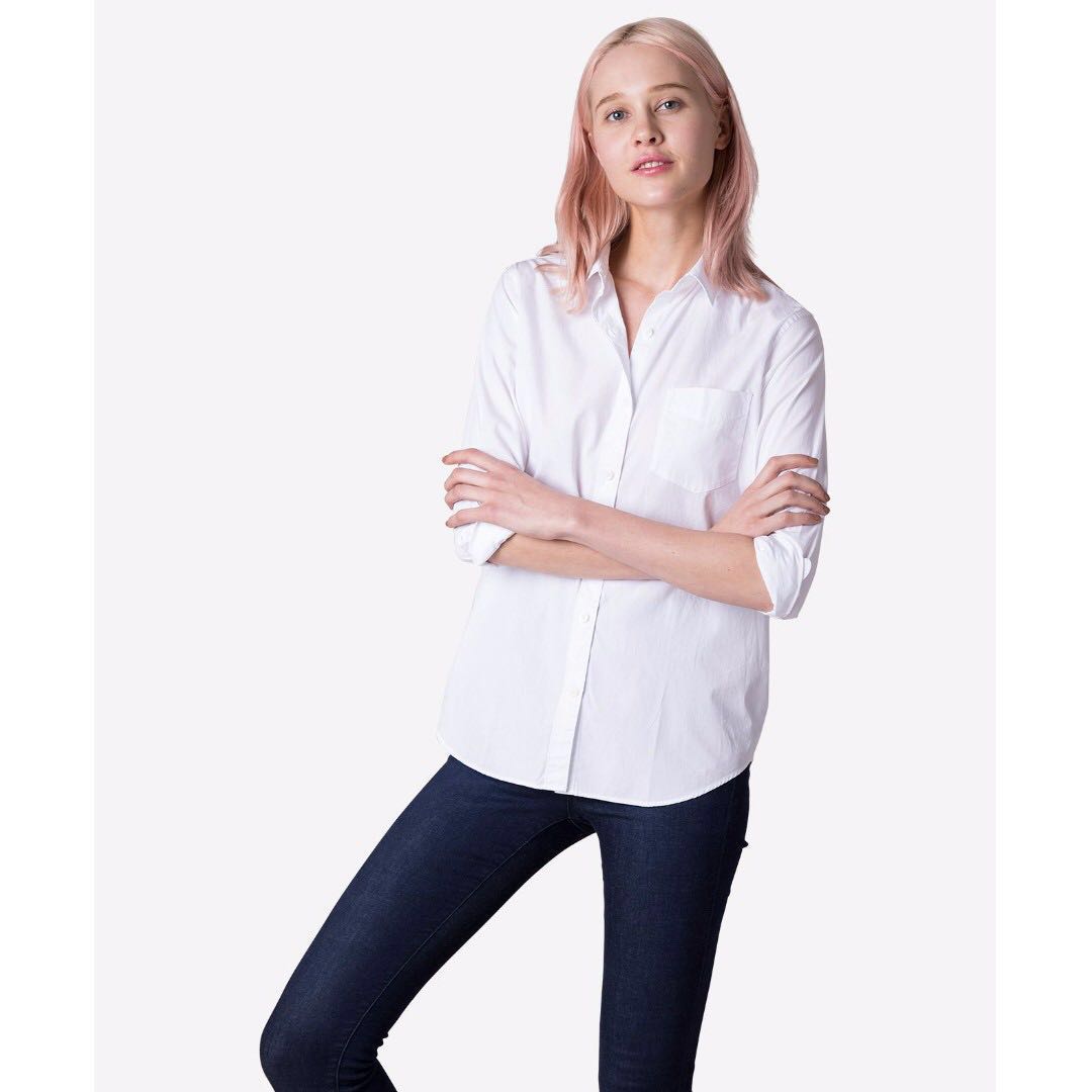 Grana women s poplin boyfriend boyfriend shirt Light blue