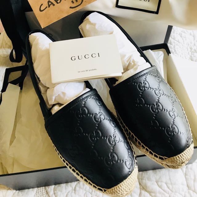 gucci signature leather espadrille