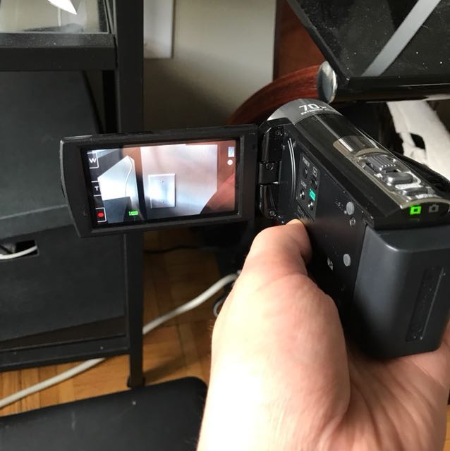 Handheld camcorder- Sony Handycam DCR-SX45 (Category: Photography) located in Toronto. Submitted by amvenuto (Listing ID 135029936, Image 3). Description: Mint condition. Rarely used hand camcorder. Has speaker/microphone Digital camcorder Screen size is 3” Video format: MPEG-2.