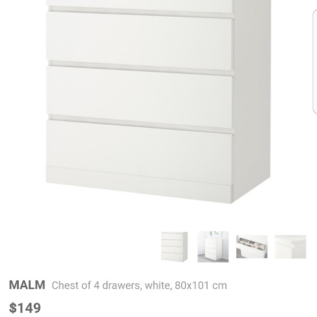Ikea Malm 4 Drawer Kabinet On Carousell