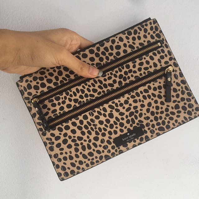 kate spade leopard clutch