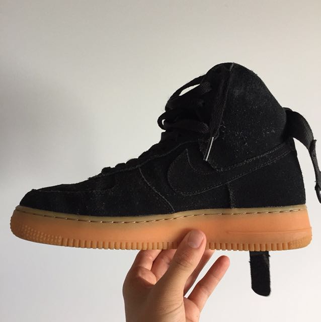 nike air force 1 high black gum sole