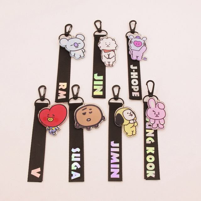 bt21 boba keychain